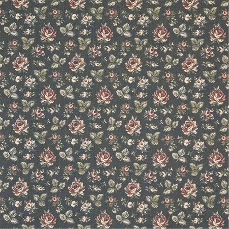 Designer Fabrics 54 in. Wide Navy- Burgundy And Green- Floral Tapestry Upholstery Fabric F905